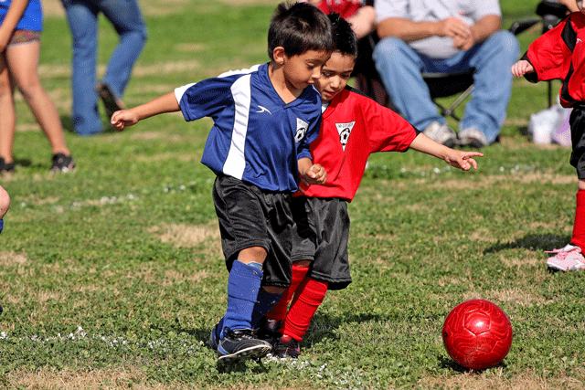 U6's battle for the ball too!